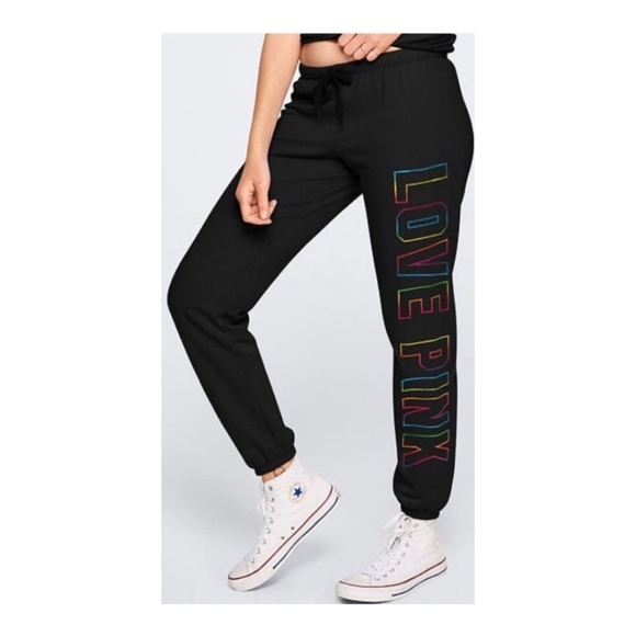 NWOT VS PINK Everyday Classic Rainbow ๐ Foil Lounge Pants - Picture 2 of 4